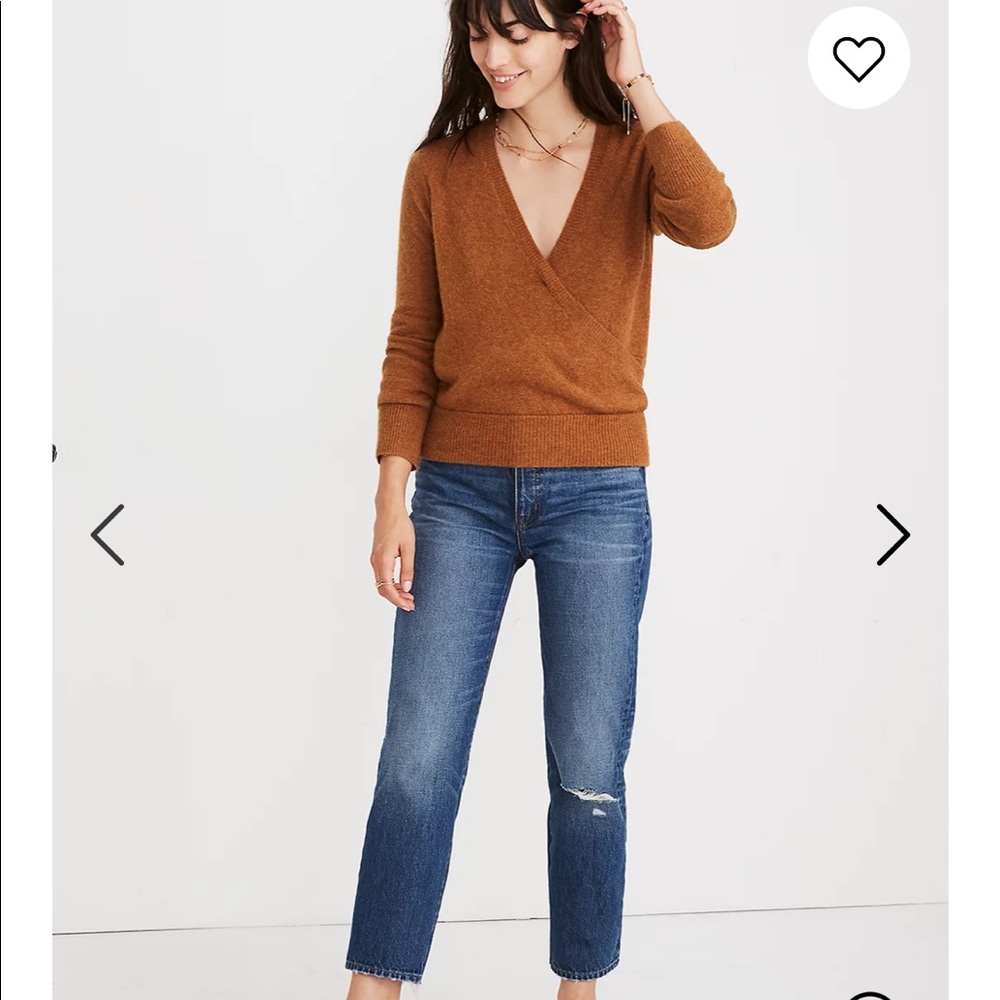 Madewell wrap front pullover sweater